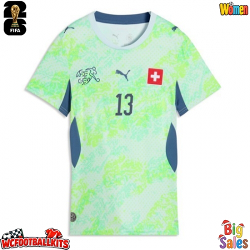 Switzerland Ricardo Rodriguez #13 Replica Away Stadium Shirt for Women World Cup 2026 Short Sleeve